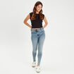 Jeans skinny push-up taille haute denim double stone femme