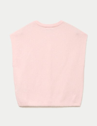 Gilet ample sans manches rose clair femme