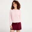 Jupe-short trap&egrave;ze en maille bordeaux femme