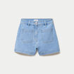 Short mom en jean denim bleach femme