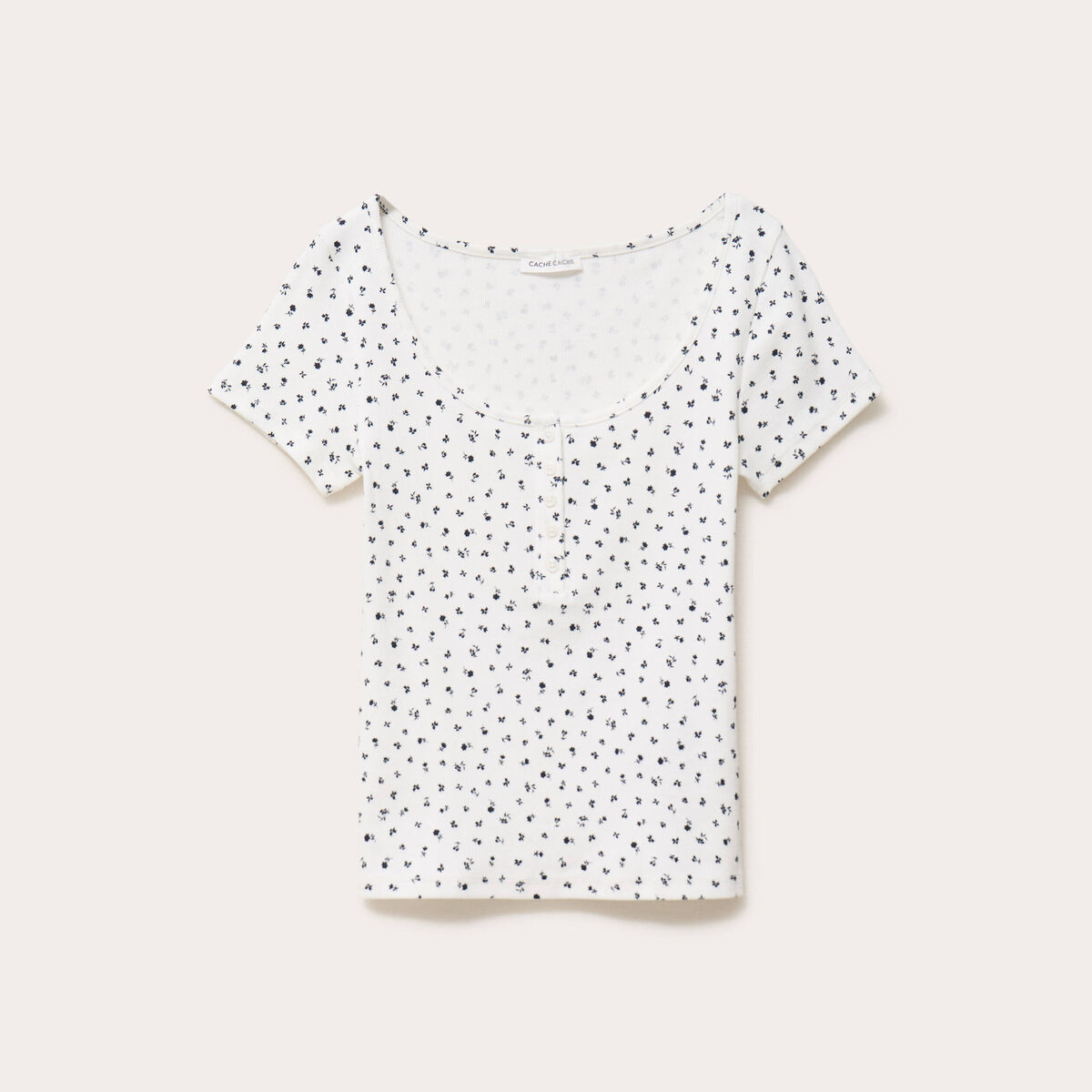 T-shirt c&ocirc;tel&eacute; blanc femme