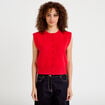 Gilet sans manches rouge femme
