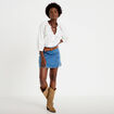 Blouse ample col tunisien manches 3/4 ecru femme