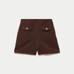 Short stretch d&eacute;tails coeur marron fonc&eacute; femme