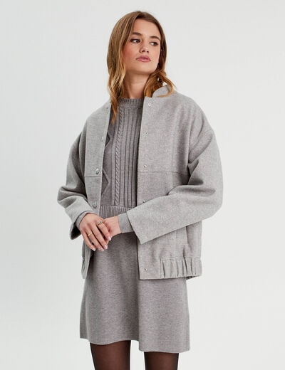 Robe pull effet 2-en-1 gris clair femme