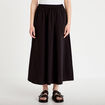 Jupon &eacute;vas&eacute; long noir femme