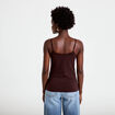 D&eacute;bardeur ajust&eacute; d&eacute;collet&eacute; dentelle marron femme