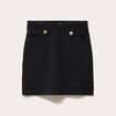 Jupe-short en maille avec boutons noir femme