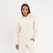 Sweat &agrave; capuche manches longues ecru femme