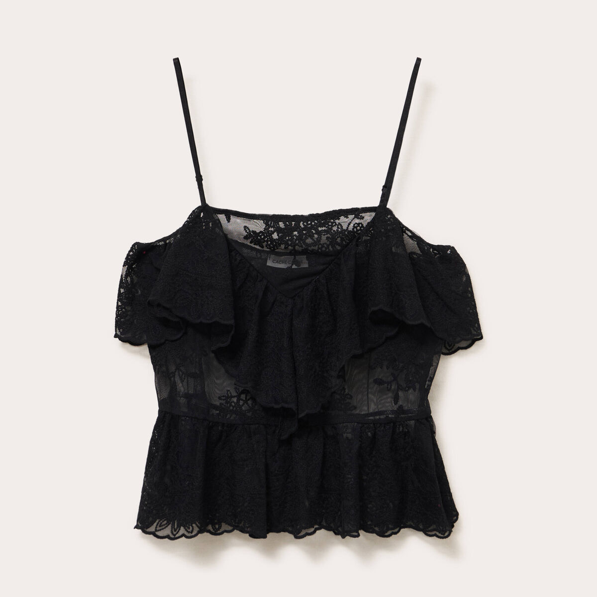 D&eacute;bardeur dentelle noir femme
