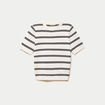 Pull ajust&eacute; court manches courtes blanc femme