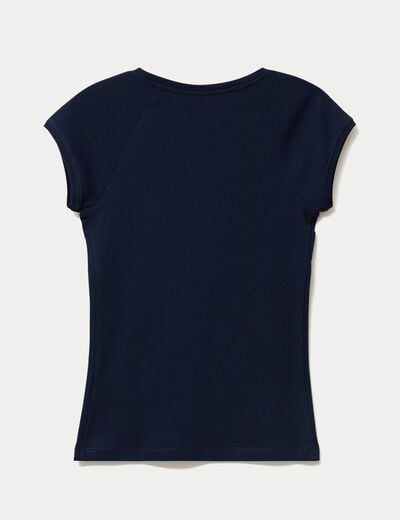 T-shirt manches courtes bleu marine femme