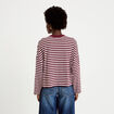 T-shirt col rond manches longues rose femme