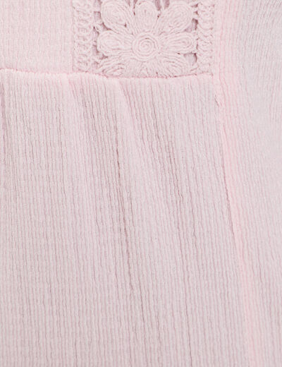 Blouse manches longues rose clair femme