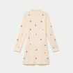 Robe pull droite manches longues sable femme