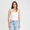 Bustier cintr&eacute; sans manches ecru femme