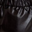 Short large taille haute en similicuir noir femme