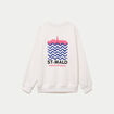 Sweat col rond manches longues ecru femme