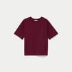 T-shirt col rond manches courtes bordeaux femme