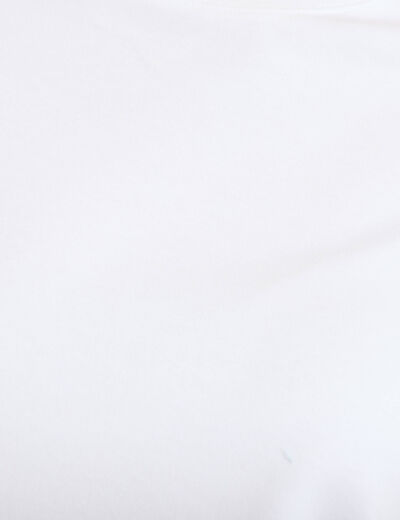 T-shirt col rond manches courtes blanc femme