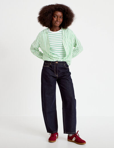 T-shirt c&ocirc;tel&eacute; ajust&eacute; vert femme