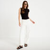 T-shirt ajust&eacute; col bateau sans manches noir femme