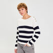 Pull col bateau ecru femme