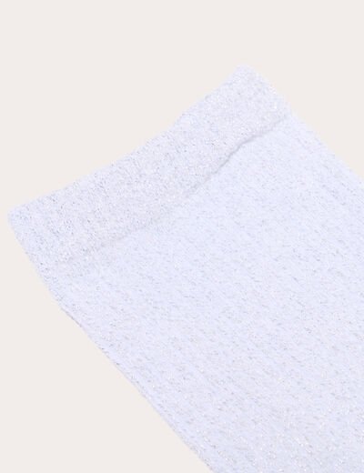 Chaussettes fils m&eacute;tallis&eacute;s couleur argent femme