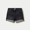Short slim en jean denim noir femme