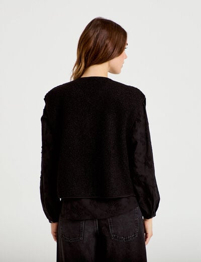 Gilet sans manches effet polaire noir femme