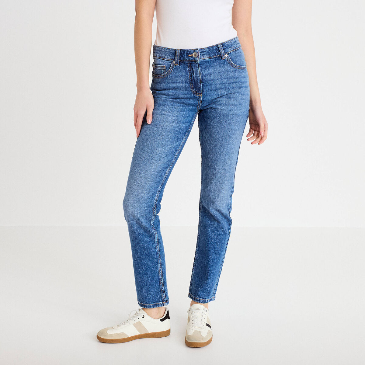 Jean slim taille standard denim double stone femme