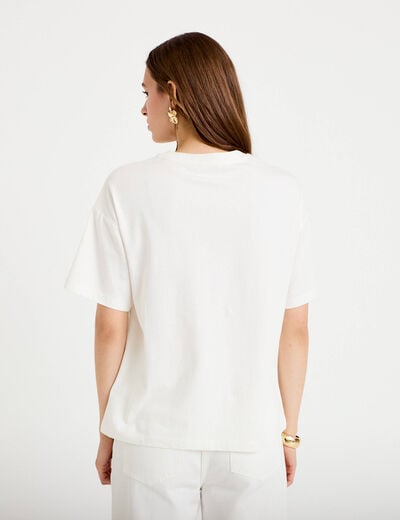 T-shirt oversize manches courtes blanc femme