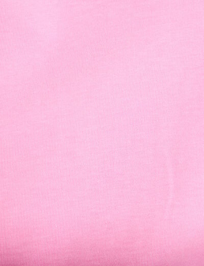 T-shirt droit col rond manches courtes rose corail femme