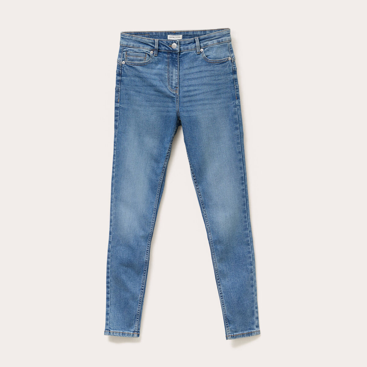 Jean skinny push-up taille standard denim double stone femme