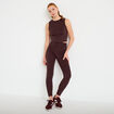 Legging taille haute marron fonc&eacute; femme