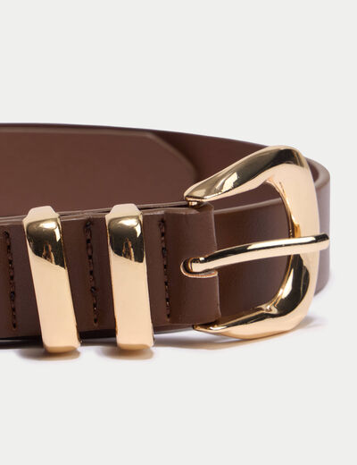 Ceinture fine marron fonc&eacute; femme