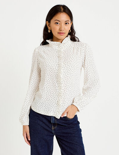 Blouse manches longues blanc femme