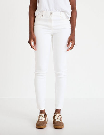 Jean skinny push-up taille standard blanc femme
