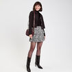 Veste droite courte col classique noir femme