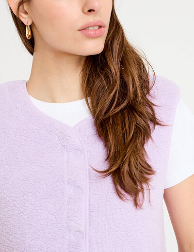 Gilet sans manches effet polaire parme femme