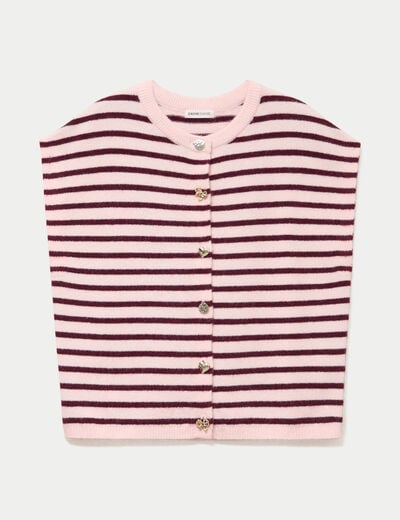 Gilet ample sans manches rose femme