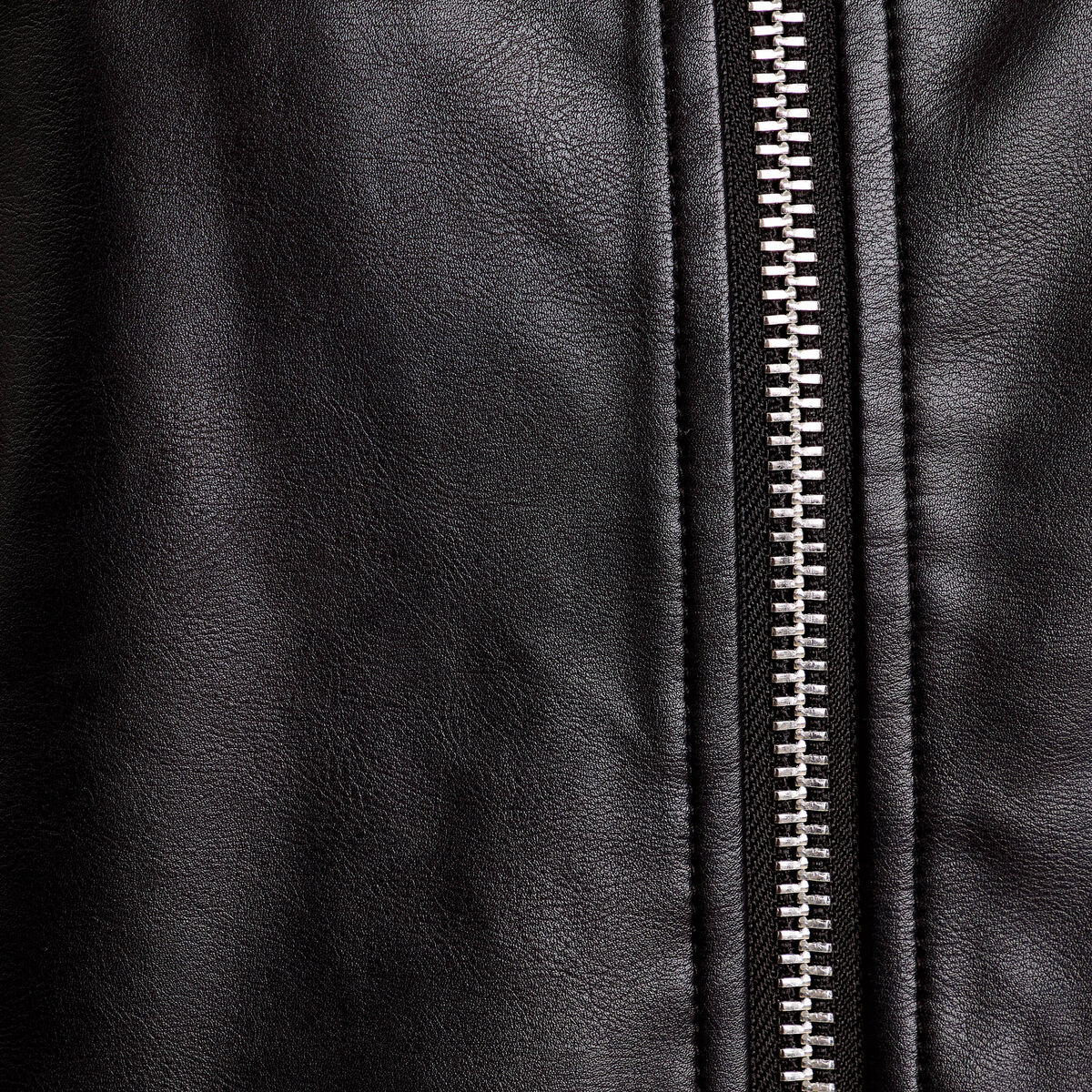 Bomber oversize similicuir col chemise noir femme