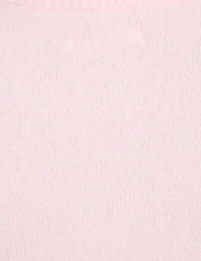 Gilet manches longues col rond rose clair femme
