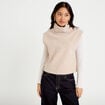 Pull droit sans manches col montant sable femme