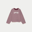 T-shirt col rond manches longues rose femme