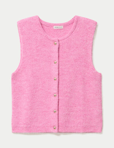 Gilet sans manches rose fushia femme