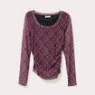 T-shirt manches longues rouge cerise femme