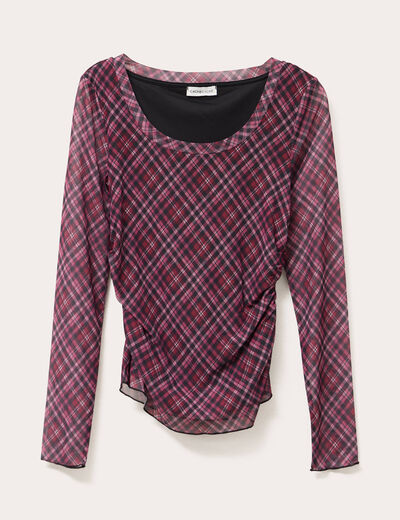 T-shirt manches longues rouge cerise femme