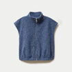 Veste sans manches col montant bleu marine femme