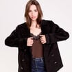 Caban col tailleur manches longues noir femme